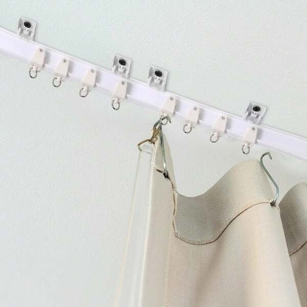 5 Meter/ 16.4 Feet Curved Ceiling Curtain Track Ceiling Flexible Bendable Ceiling Bracket For Curtain Rod With Track Curtain System, Room Divider Ceiling Curtain Rod RV Ceiling